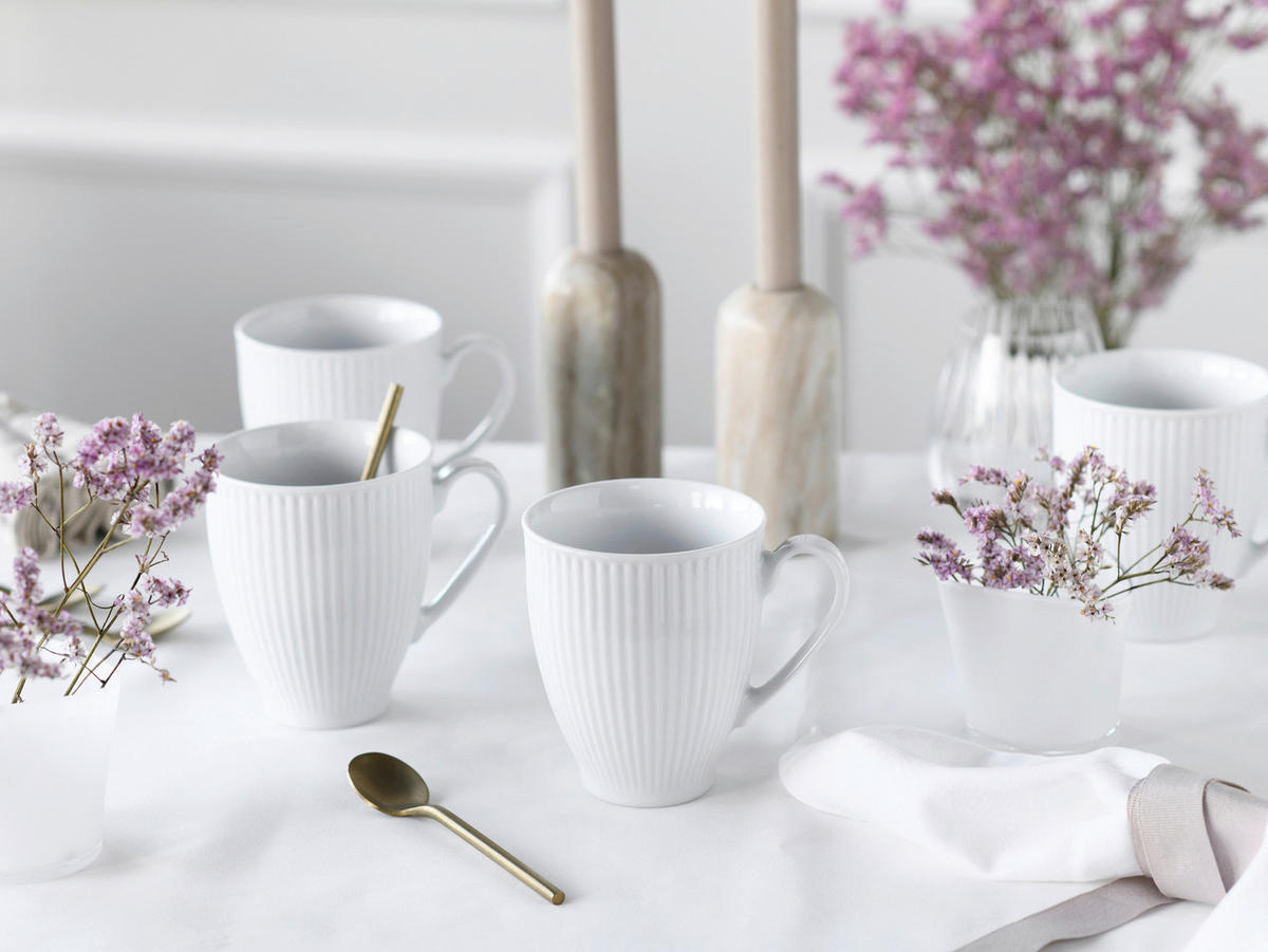 KAFFEEBECHERSET Valencia 6-teilig  - Weiß, Design, Keramik - Creatable