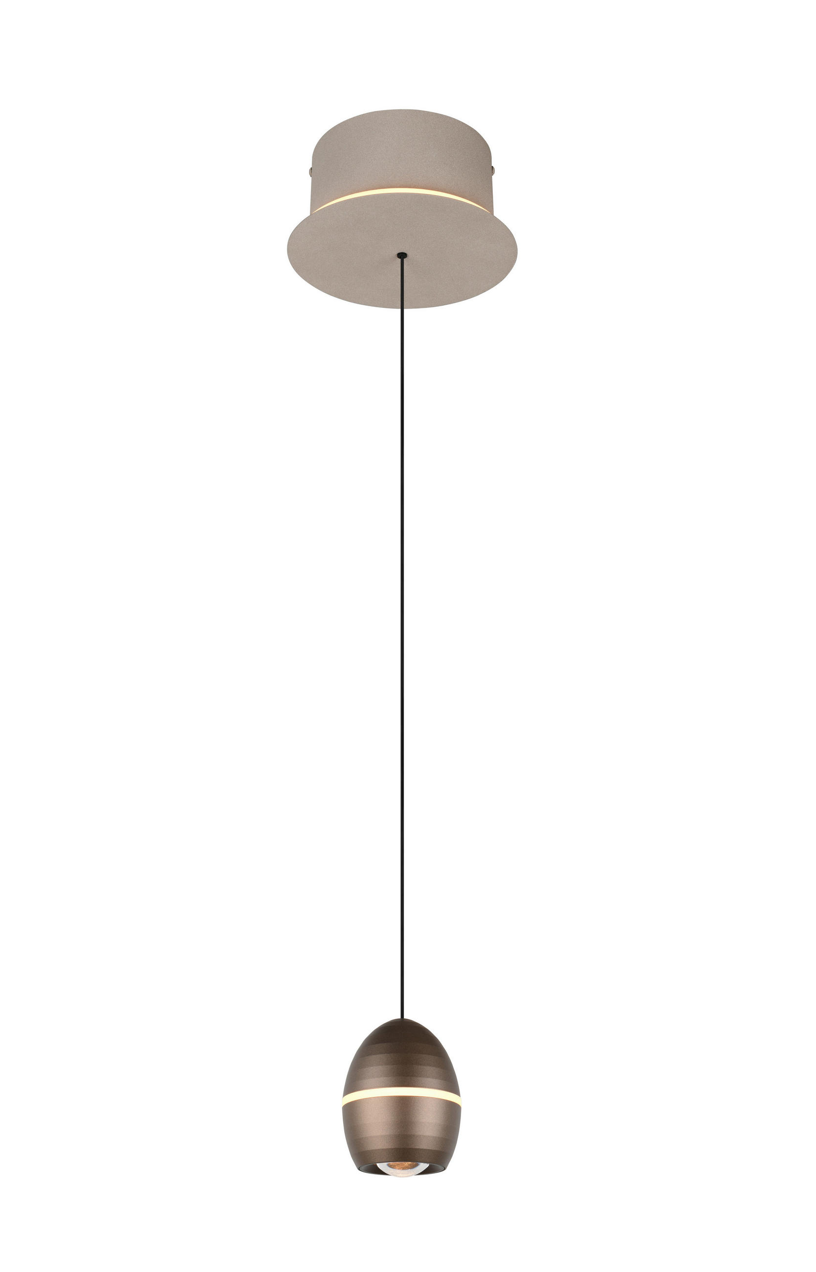 LED-PENDELLEUCHTE Bedford 18,5/200 cm  - Platinfarben/Grau, Design, Metall (18,5/200cm) - Trio Leuchten
