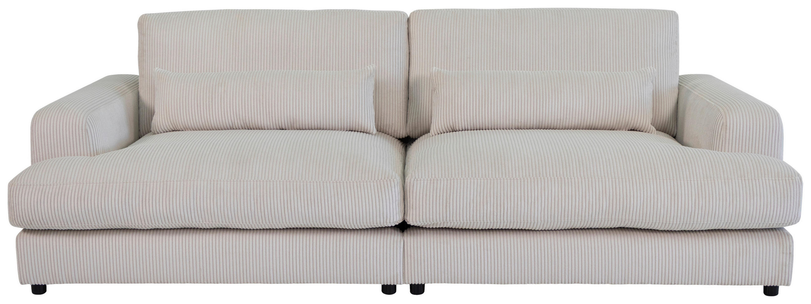 MEGASOFA  in Cord Creme  - Creme/Schwarz, MODERN, Kunststoff/Textil (260/85/112cm) - Lomoco