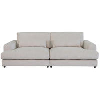MEGASOFA  in Cord Creme  - Creme/Schwarz, MODERN, Kunststoff/Textil (260/85/112cm) - Lomoco