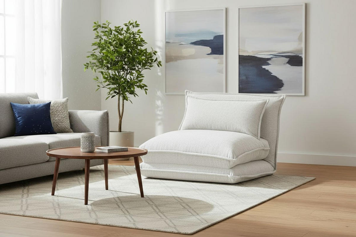 SCHLAFSESSEL  in Webstoff Creme  - Creme, MODERN, Textil (85,5/59/67cm) - MID.YOU