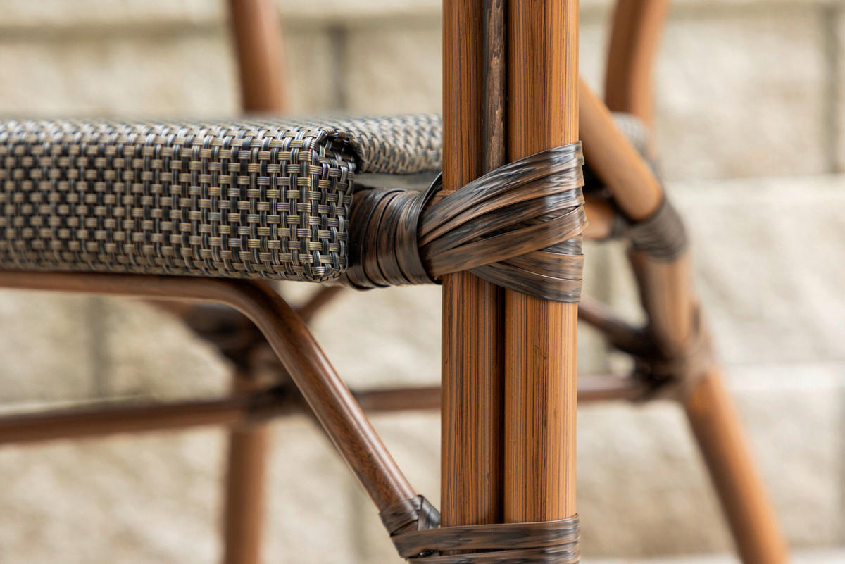 GARTENSTUHL-SET Aluminium Braun, Schwarz  - Schwarz/Braun, MODERN, Kunststoff/Metall (60/83/56cm) - Gardenson