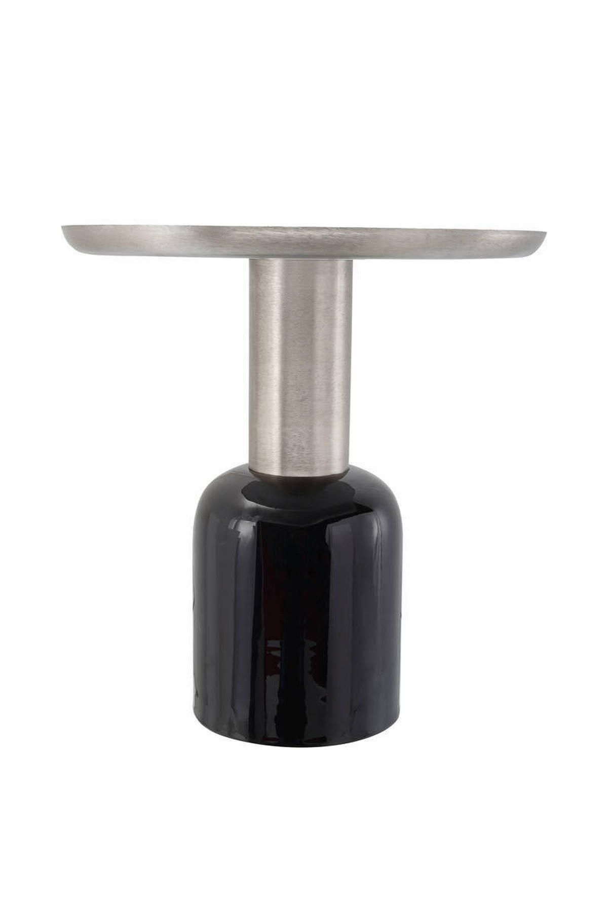 BEISTELLTISCH in Metall 50/50/52 cm  - Silberfarben/Schwarz, Trend, Metall (50/50/52cm) - Kayoom