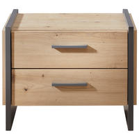 NOČNÝ STOLÍK, dub artisan, 57/45/41 cm - sivá/farba duba, Design, kompozitné drevo/plast (57/45/41cm) - Hom`in