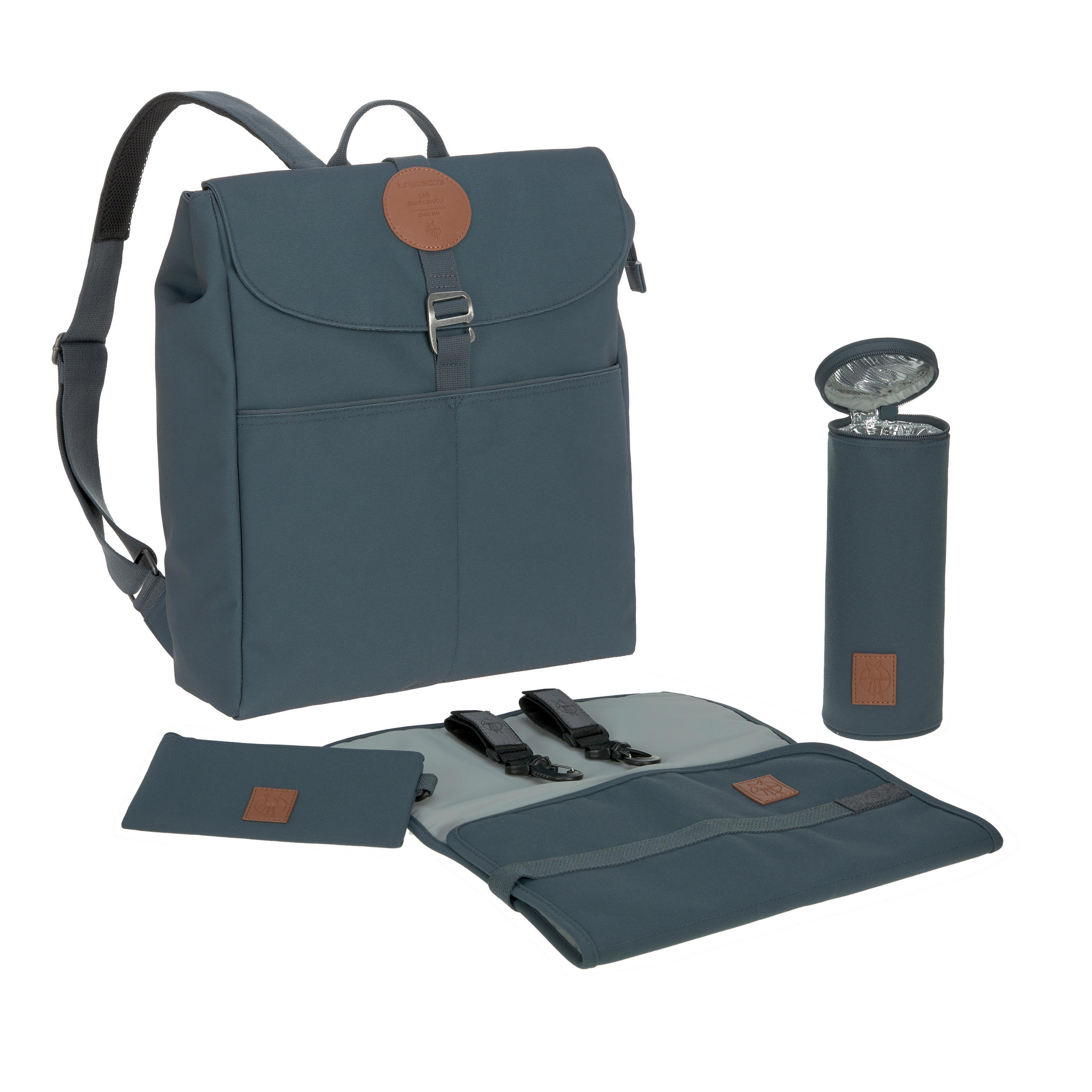 Lässig Wickelrucksack Green Label Adventure Blau 14x42x34 cm