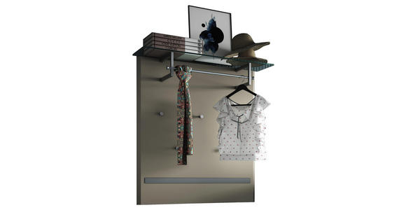 GARDEROBENPANEEL 95/104/29 cm - Taupe/Alufarben, Design, Glas/Holzwerkstoff (95/104/29cm) - Dieter Knoll