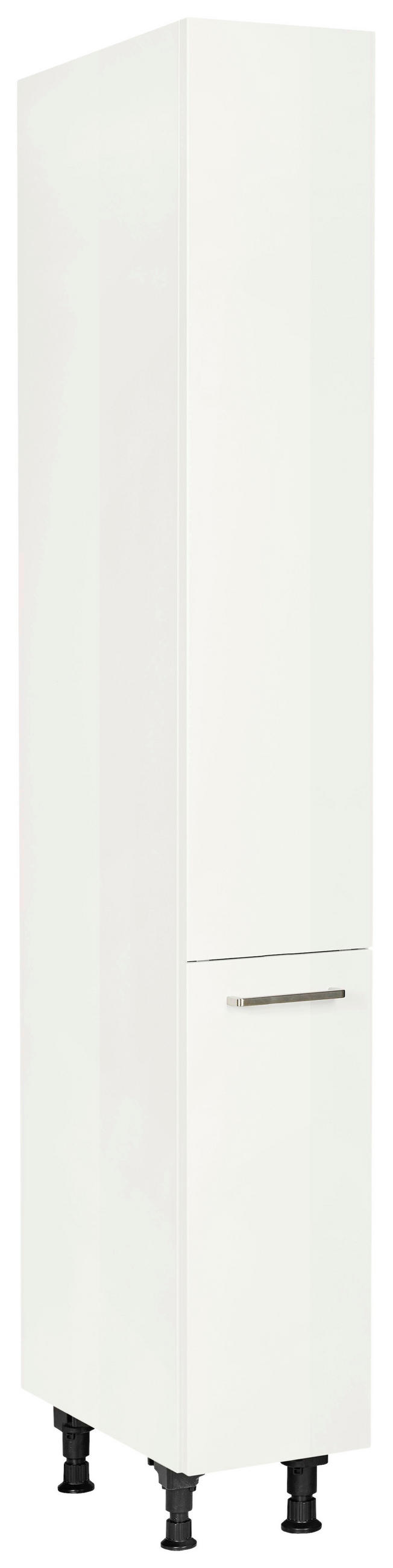 APOTHEKERSCHRANK 30/216,6/58 cm  Weiss Hochglanz  - Weiss Hochglanz/Edelstahlfarben, Modern, Holzwerkstoff/Metall (30/216,6/58cm) - Nobilia