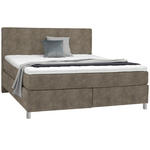 BOXSPRINGBETT 180/200 cm  in Taupe  - Taupe/Chromfarben, KONVENTIONELL, Kunststoff/Textil (180/200cm) - Voleo