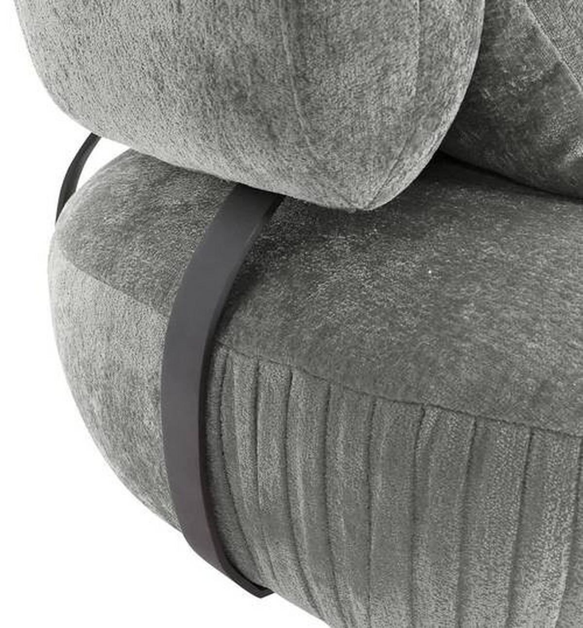 RÉCAMIERE in Chenille Grau  - Schwarz/Grau, Design, Holz/Textil (170/85/110cm) - Landscape