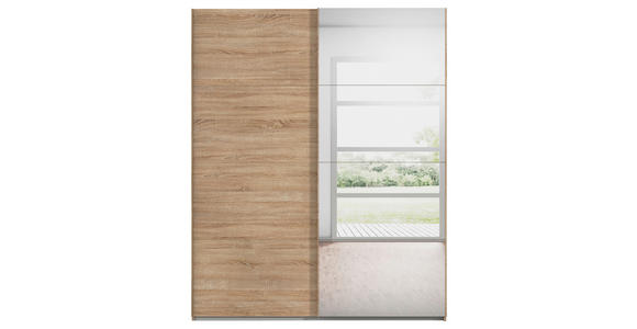 SCHWEBETÜRENSCHRANK  in Sonoma Eiche  - Sonoma Eiche, Design, Glas/Holzwerkstoff (181/223/68cm) - Novel