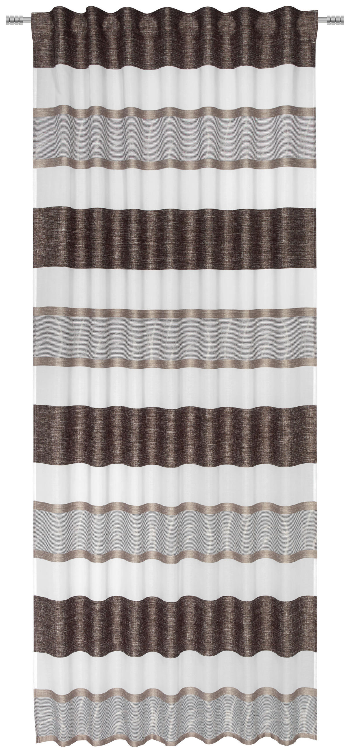 HOTOVÝ ZÁVĚS, poloprůhledné, 135/245 cm - krémová/hnědá, Konvenční, textil (135/245cm) - Esposa