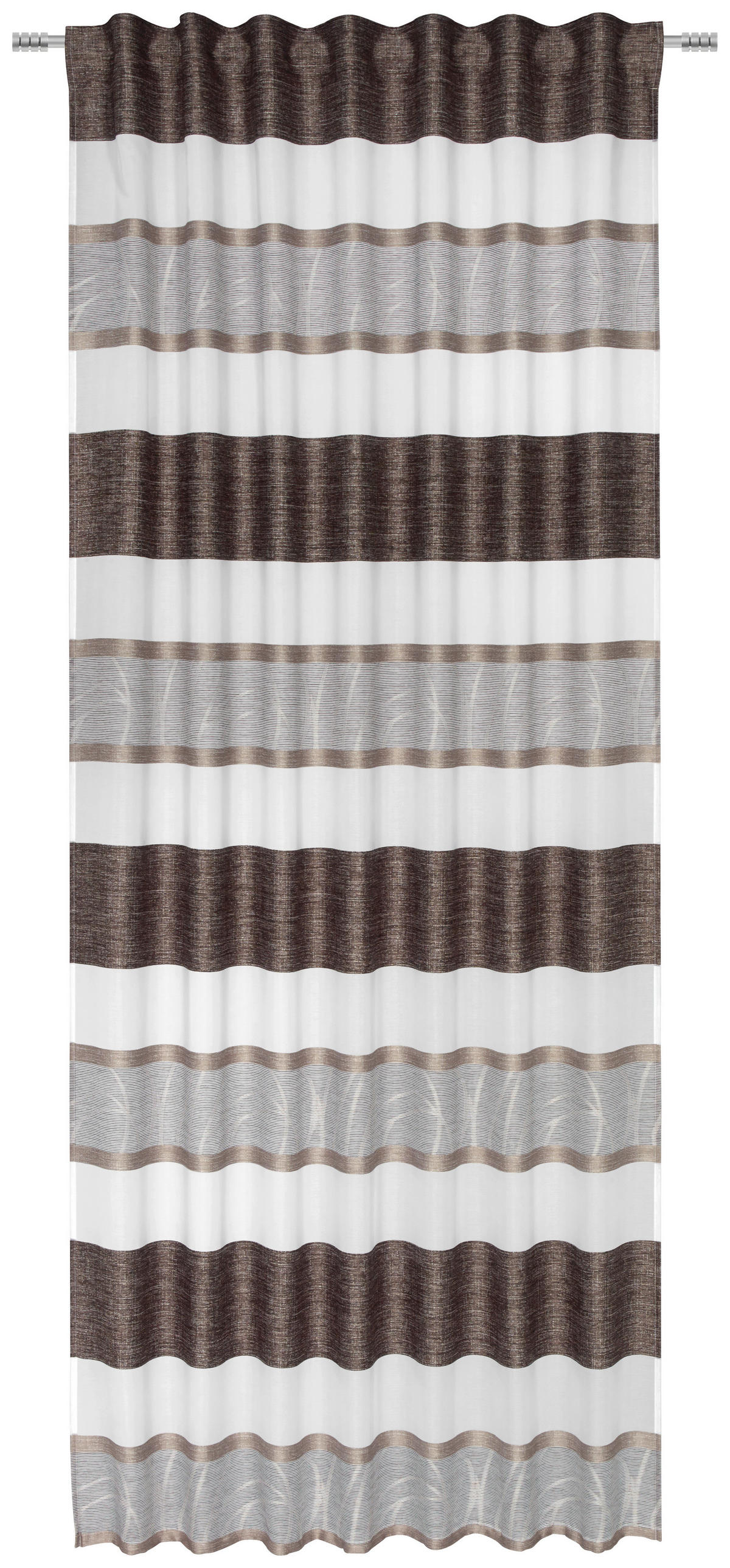 HOTOVÝ ZÁVĚS, poloprůhledné, 135/245 cm - krémová/hnědá, Konvenční, textil (135/245cm) - Esposa