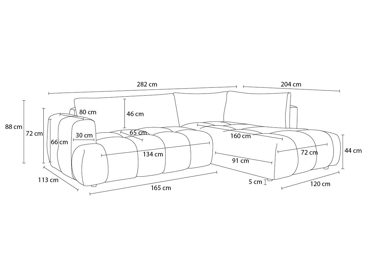 ECKSCHLAFSOFA FUJI Leinenoptik Beige  inkl.  - Beige/Schwarz, MODERN, Kunststoff/Textil (282/204cm)