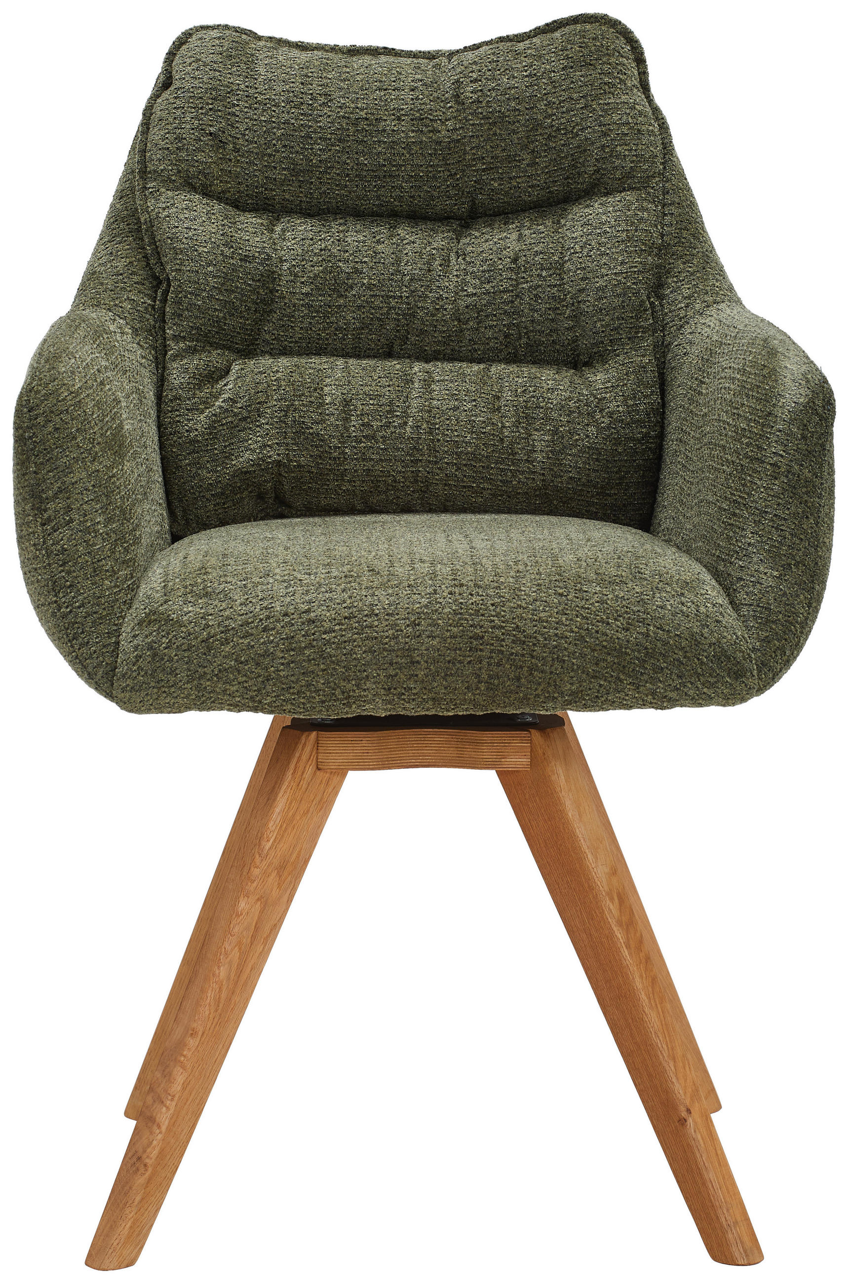 ARMLEHNSTUHL  in Chenille  - Eichefarben/Grün, KONVENTIONELL, Holz/Textil (59/86/69,5cm) - Linea Natura