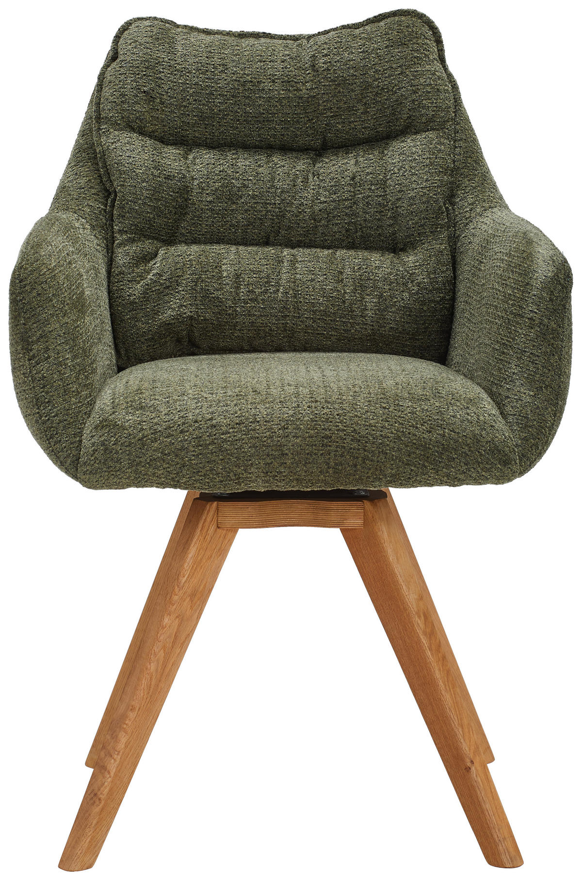 ARMLEHNSTUHL  in Chenille  - Eichefarben/Grün, KONVENTIONELL, Holz/Textil (59/86/69,5cm) - Linea Natura