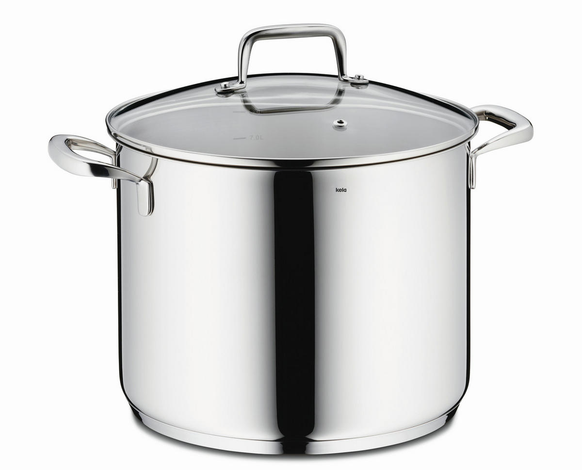 GEMÜSETOPF Flavoria 8 l  - Silberfarben, KONVENTIONELL, Glas/Metall (24/19.5cm) - Kela