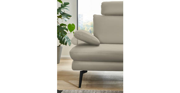 ECKSOFA Beldomo Premium in Echtleder Ecru  310/180 cm  - Ecru/Schwarz, Design, Leder/Metall (310/180cm) - Dieter Knoll