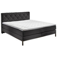 BOXSPRINGBETT 140/200 cm  in Anthrazit  - Anthrazit/Schwarz, Konventionell, Textil/Metall (140/200cm) - Carryhome