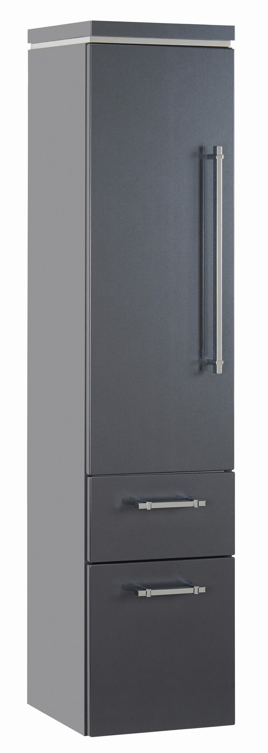 STREDNE VYSOKÁ SKRINKA, antracitová, 30/132/33 cm - antracitová/chrómová, Design, kov/kompozitné drevo (30/132/33cm) - Novel