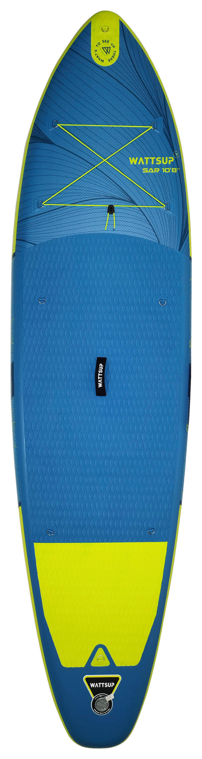 STAND-UP PADDLE BOARD SUP WATTSUP SAR 10'8  - Blau/Gelb, KONVENTIONELL, Kunststoff (325/84/15cm) - Atrigo