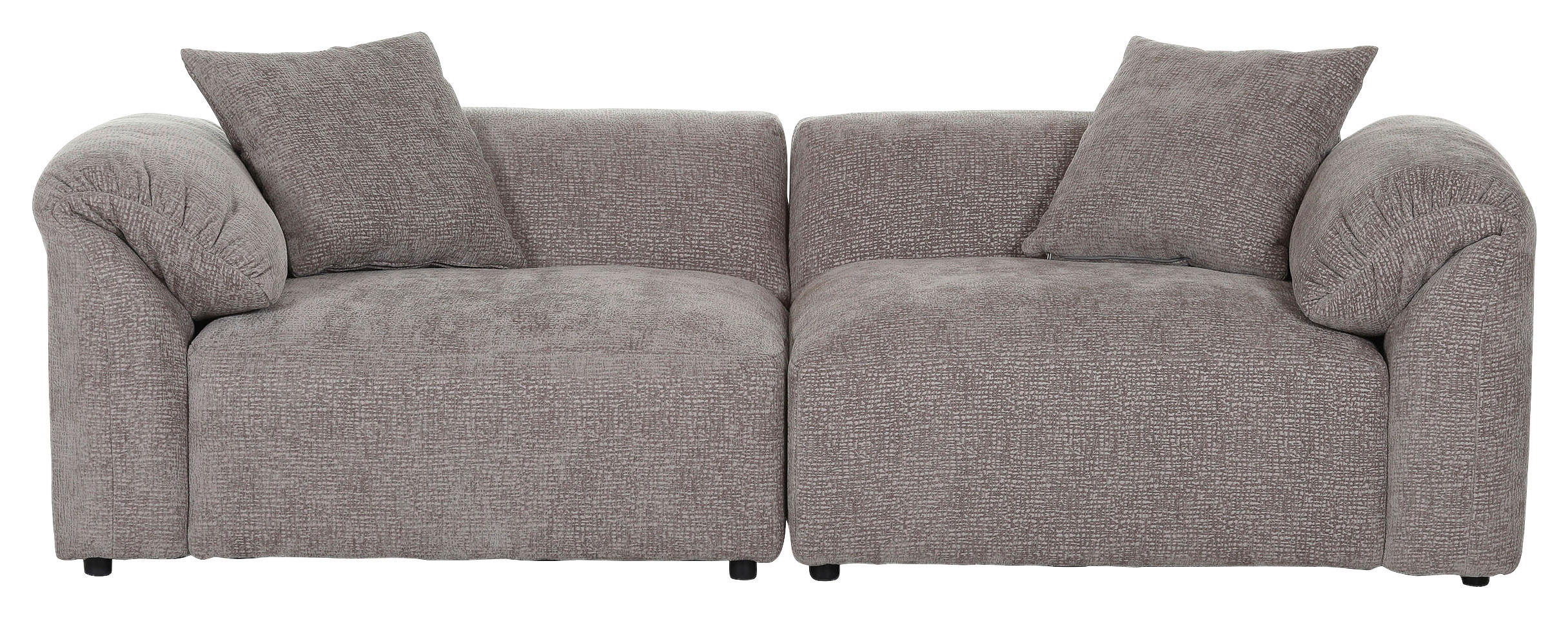BIGSOFA Flachgewebe Braun - Schwarz/Braun, MODERN, Kunststoff/Textil (228/66/111cm) - Carryhome