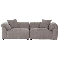 BIGSOFA in Flachgewebe Braun  - Schwarz/Braun, Modern, Kunststoff/Textil (228/66/111cm) - Carryhome