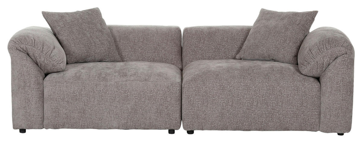 BIGSOFA in Flachgewebe Braun  - Schwarz/Braun, Modern, Kunststoff/Textil (228/66/111cm) - Carryhome