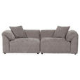 BIGSOFA Flachgewebe Braun  - Schwarz/Braun, MODERN, Kunststoff/Textil (228/66/111cm) - Carryhome