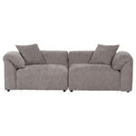 BIGSOFA in Flachgewebe Braun  - Schwarz/Braun, MODERN, Kunststoff/Textil (228/66/111cm) - Carryhome