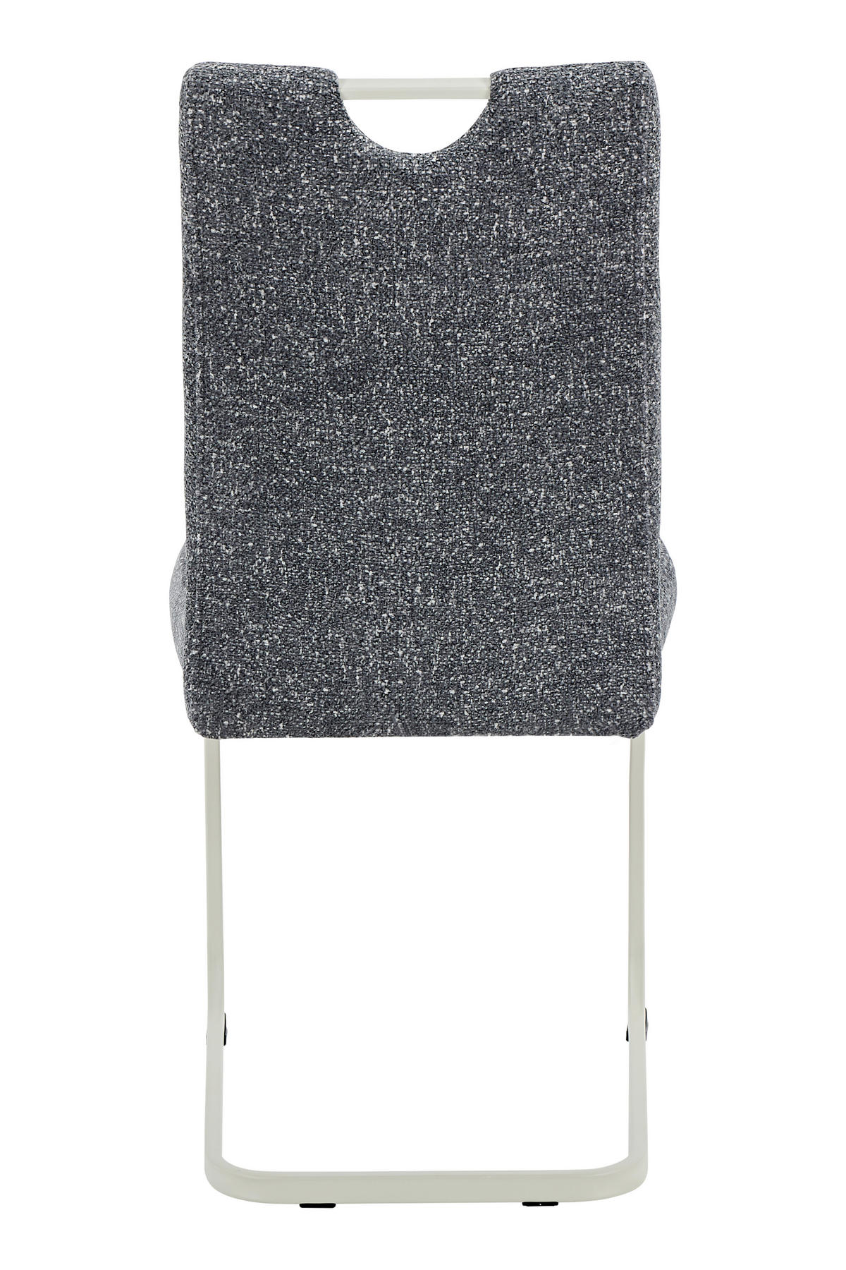 SCHWINGSTUHL-SET 4 Stück  in Stahl Webstoff, Mikrofaser  - Dunkelgrau/Creme, MODERN, Textil/Metall (45/98/59cm) - MID.YOU