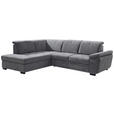 ECKSOFA in Webstoff Grau  - Schwarz/Grau, KONVENTIONELL, Holz/Textil (202/280cm) - Xora