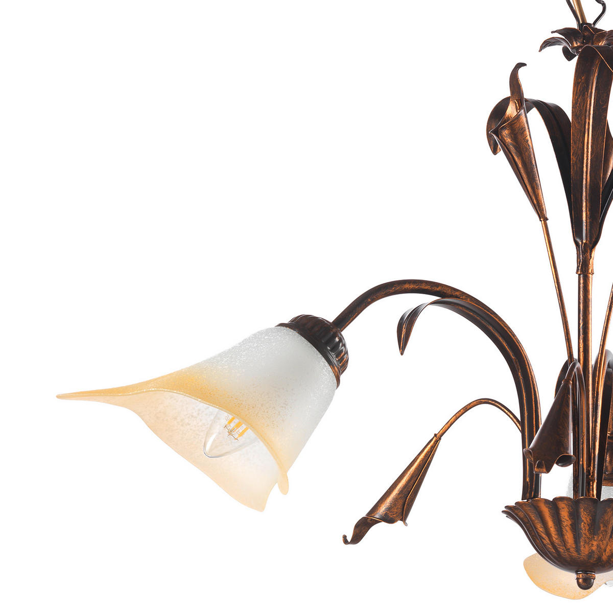 KRONLEUCHTER 60/100 cm   - Bronzefarben, Natur, Glas/Metall (60/100cm)