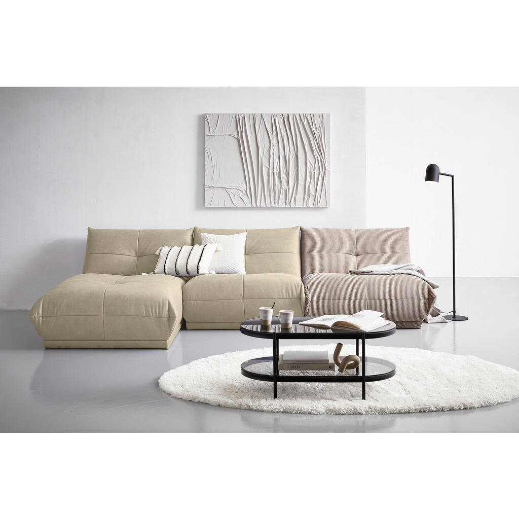 Thumbnail - Livetastic Sofaelement, Creme, Textil, 2-Sitzer, 105x80x185 cm, Made in EU, Rücken echt, individuell planbar, Wohnzimmer...