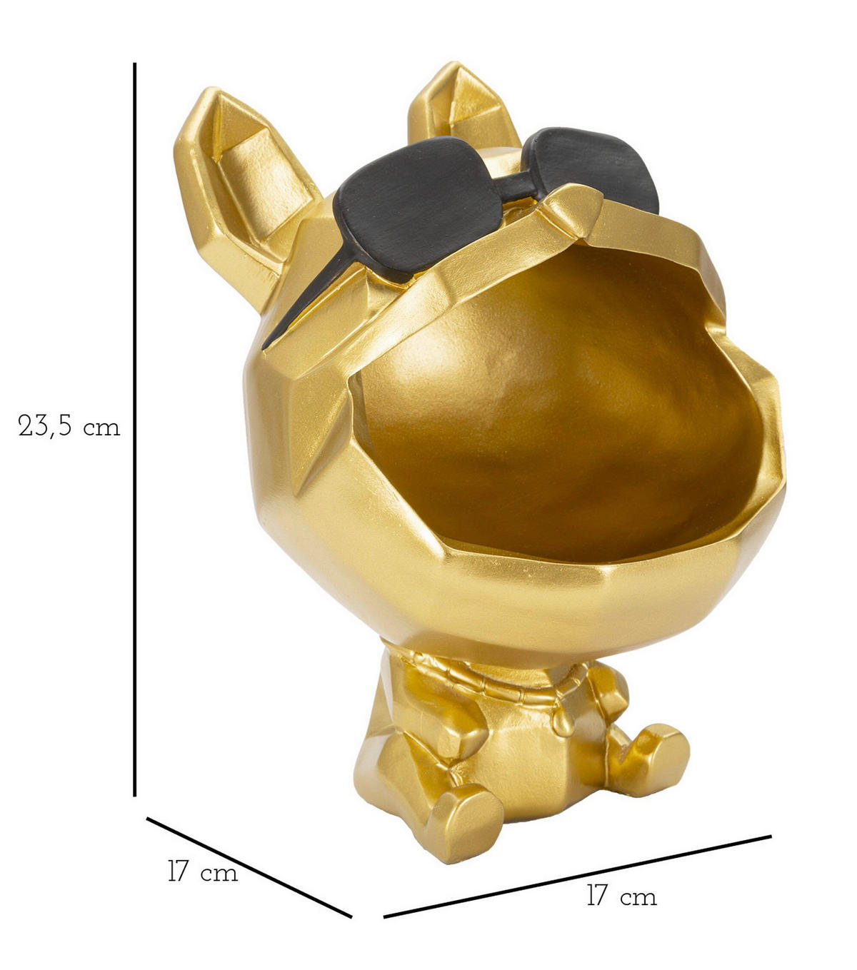 SKULPTUR - Goldfarben/Schwarz, Basics, Kunststoff (17/23.5/17cm)