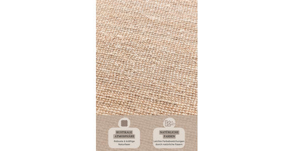 JUTETEPPICH 60/90 cm Bouclé  - Champagner, Basics, Textil (60/90cm) - Linea Natura