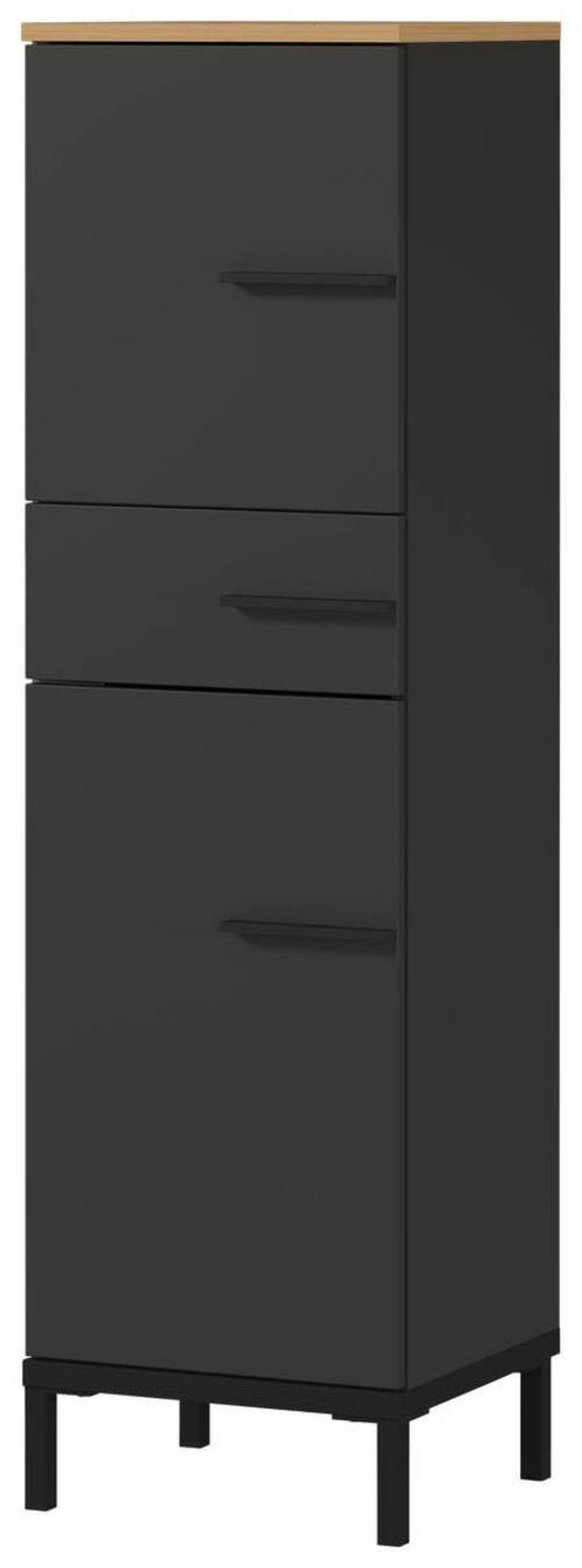 SPODNÍ SKŘÍŇKA, 34/123/34 cm - černá/barvy dubu, Moderní, kov/kompozitní dřevo (34/123/34cm) - Xora