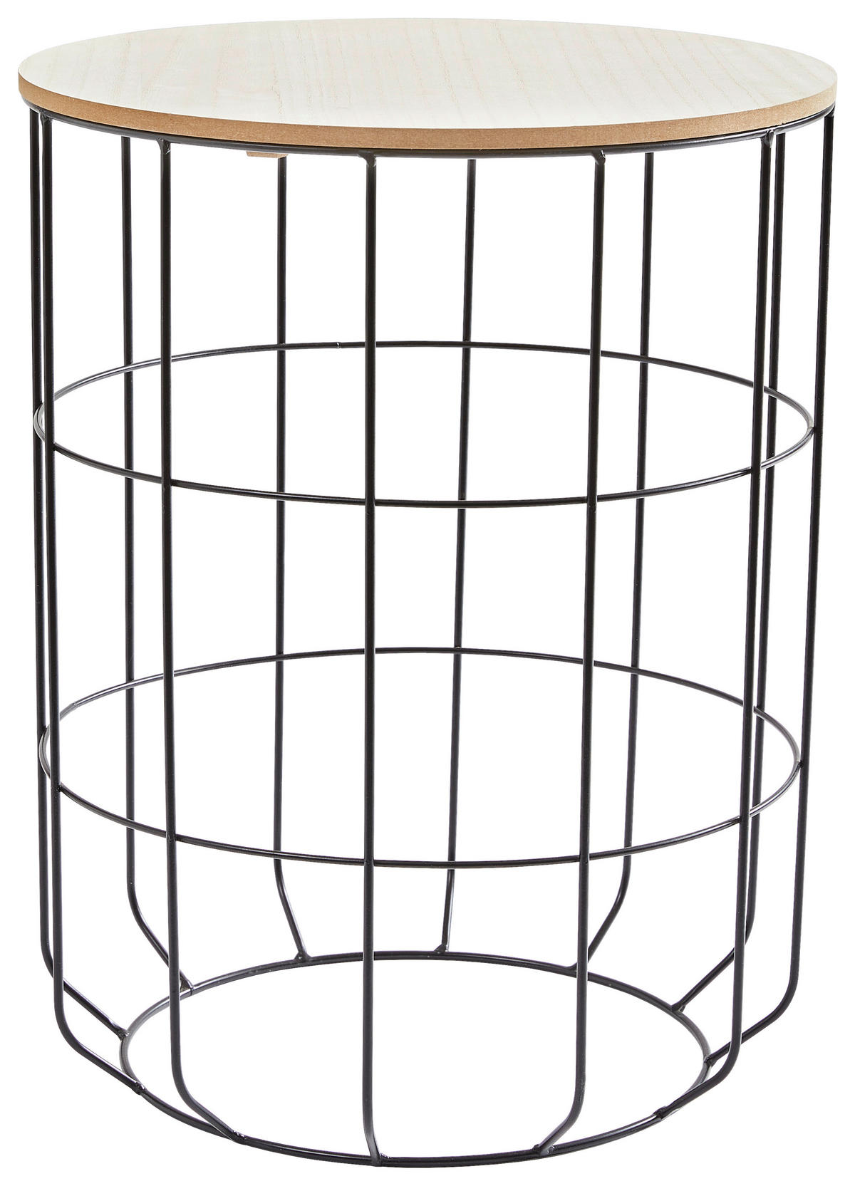 POMOĆNI STOČIĆ   - prirodna boja/crna, Dizajnerski, metal/pločasti materijal (40/36cm) - Ambia Home