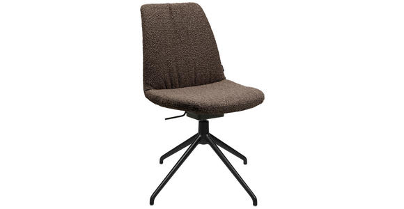STUHL - Dunkelbraun/Schwarz, Design, Textil/Metall (46/85-88/55cm) - Johann Jakob