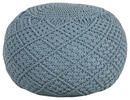 POUF Makramee Uni  - Blau, Trend, Textil (50/40/50cm) - Livetastic