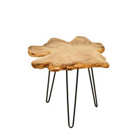 ODKLÁDACÍ STOLEK, cedr, přírodní barvy, světle hnědá - černá/přírodní barvy, Basics, kov/dřevo (50/60/52cm)