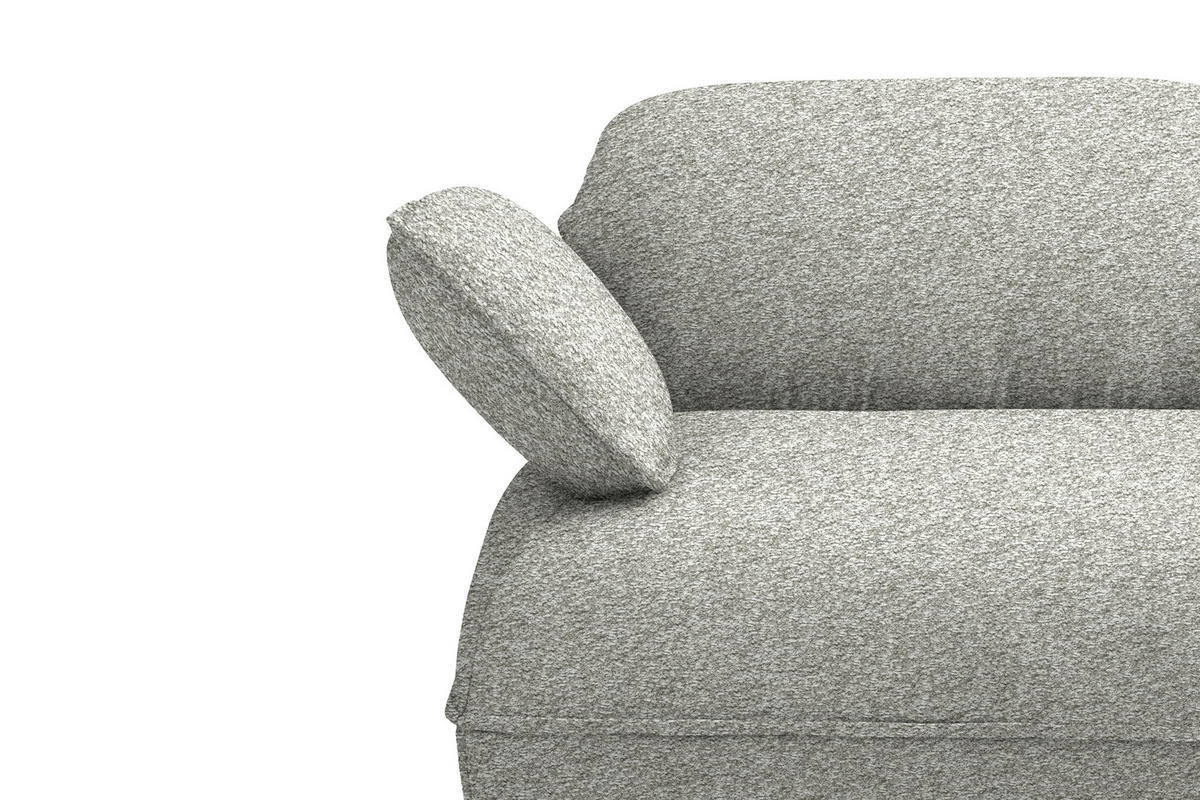 ECKSOFA Chenille Ecru  - Ecru/Schwarz, Design, Kunststoff/Textil (343/154cm) - Koinor