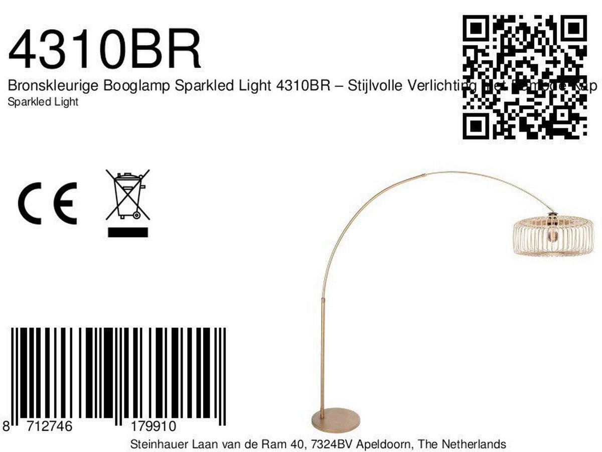 STEHLEUCHTE SPARKLED LIGHT 50/240/230 cm  - Beige/Bronzefarben, Trend, Naturmaterialien/Metall (50/240/230cm)