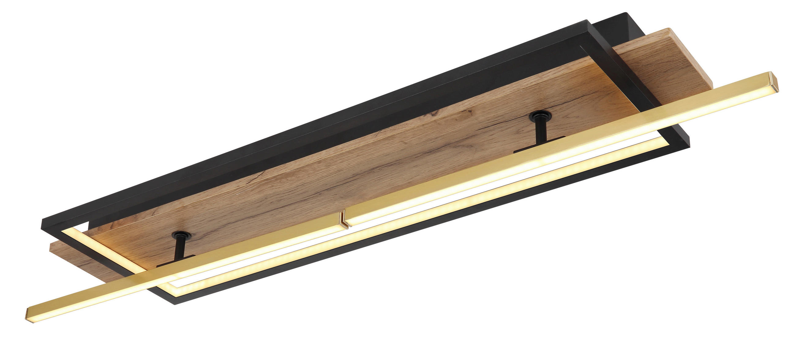 STROPNA LED-SVETILKA //3000 K/230 V/ - črna/temno rjava, Design, kovina/umetna masa (81,5/40,5/9cm) - Globo