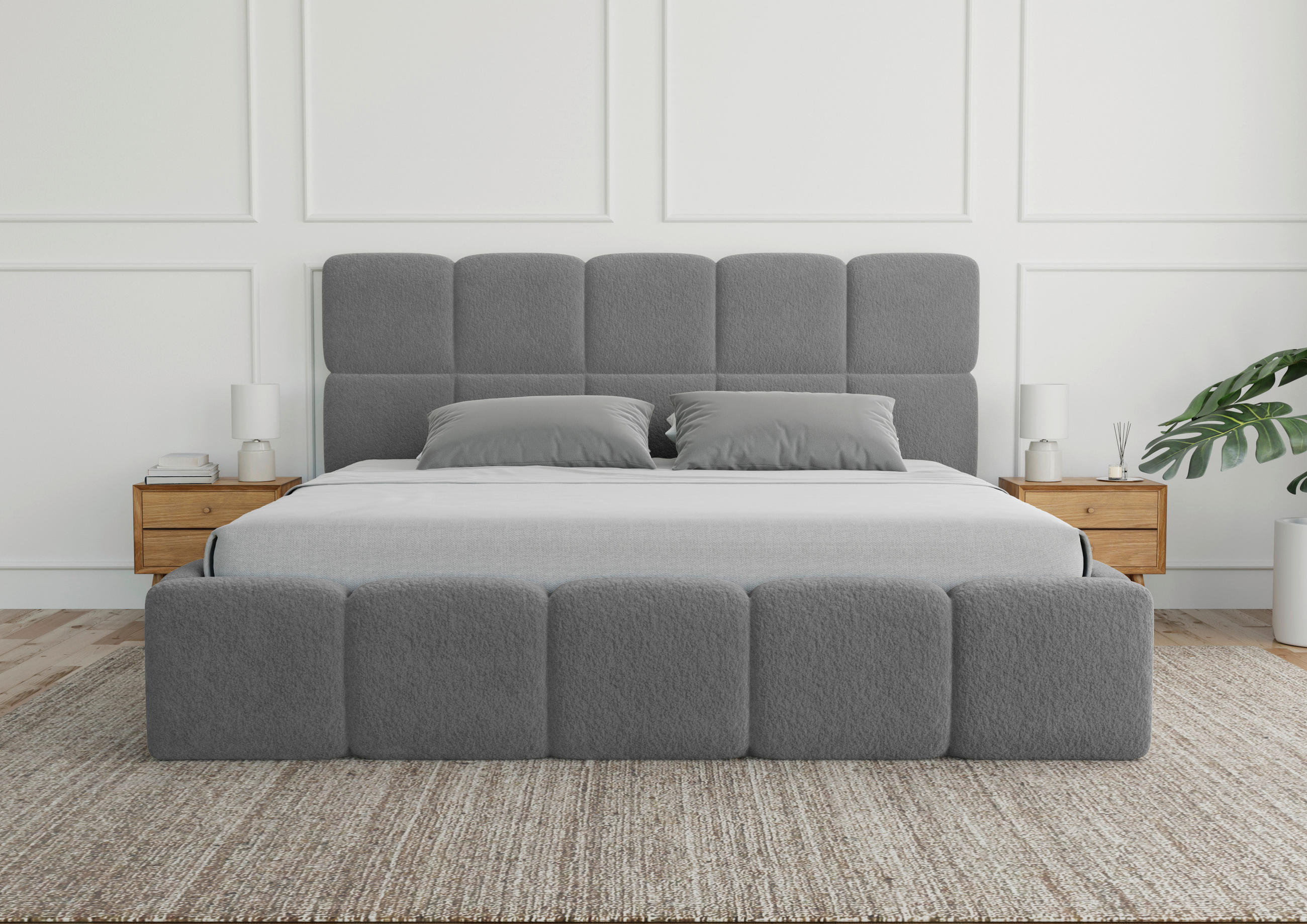 POLSTERBETT Lattenrost, Bettkasten 180/200 cm  in Grau  - Schwarz/Grau, Design, Holz/Textil (180/200cm) - Boxxx