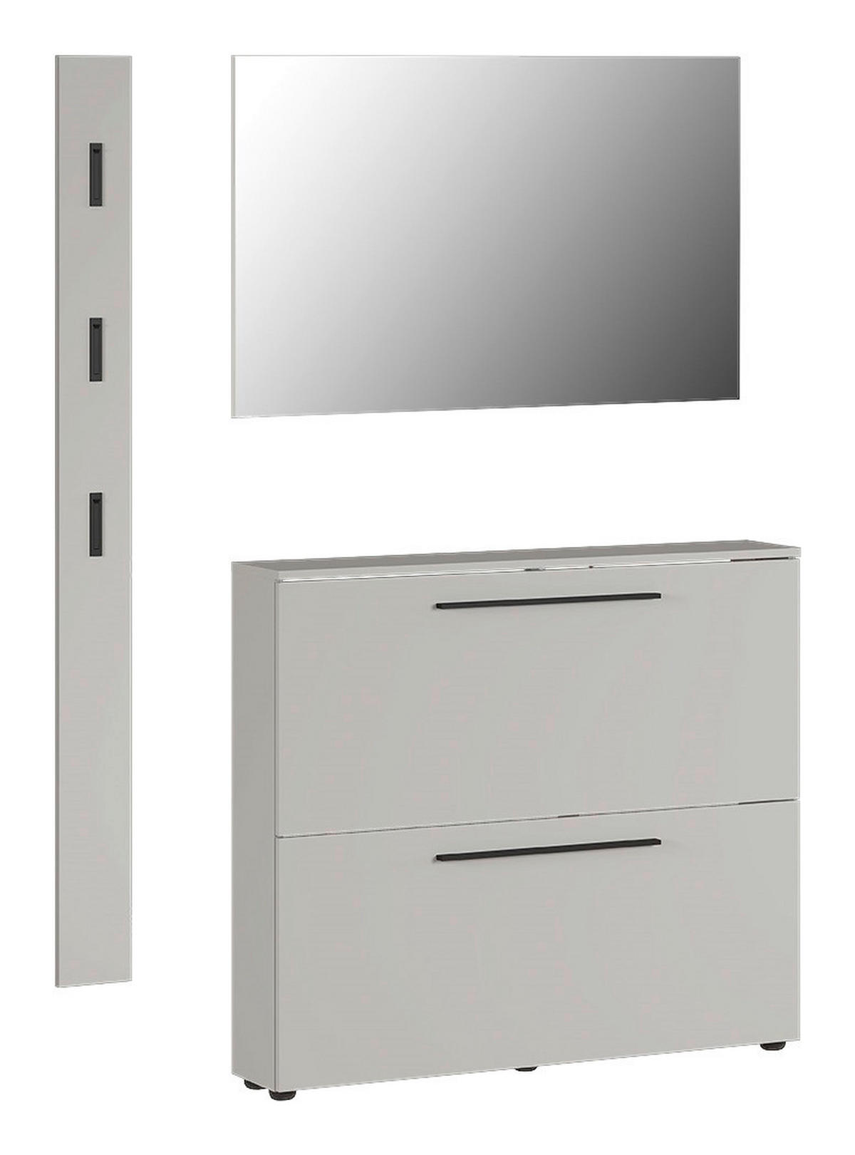 GARDEROBE 3-teilig  in 130/200/19 cm  - Kaschmir, Basics, Glas/Holzwerkstoff (130/200/19cm)