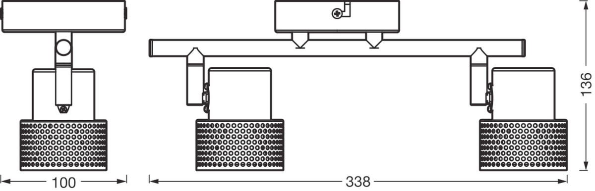 LED-STRAHLER 33,8/10/13,6 cm   - Schwarz, Basics, Holz/Metall (33,8/10/13,6cm) - Osram