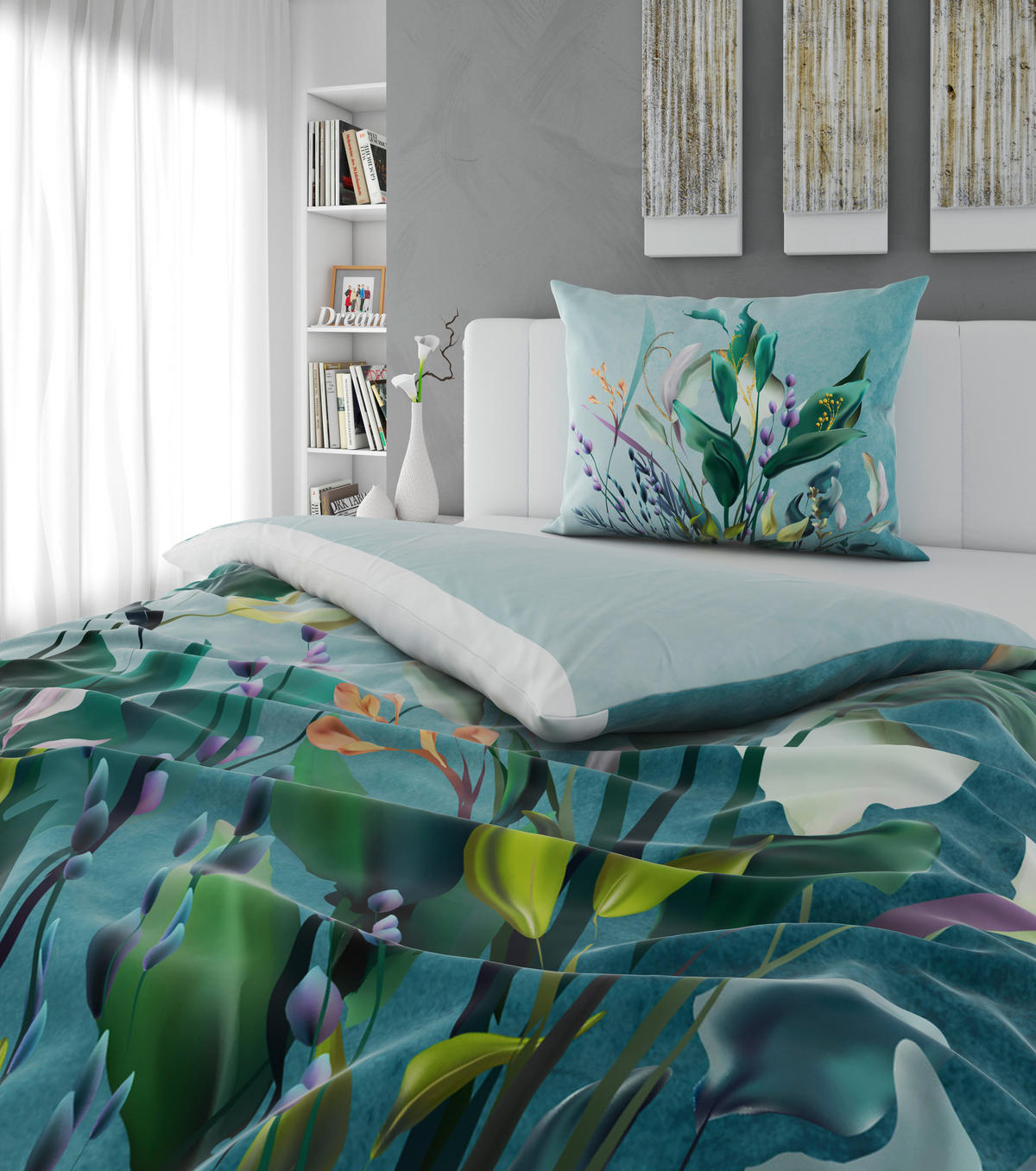 POSTELJINA SA DVA LICA 140/200 cm saten zelena  - zelena, Osnovno, tekstil (140/200cm) - Esposa