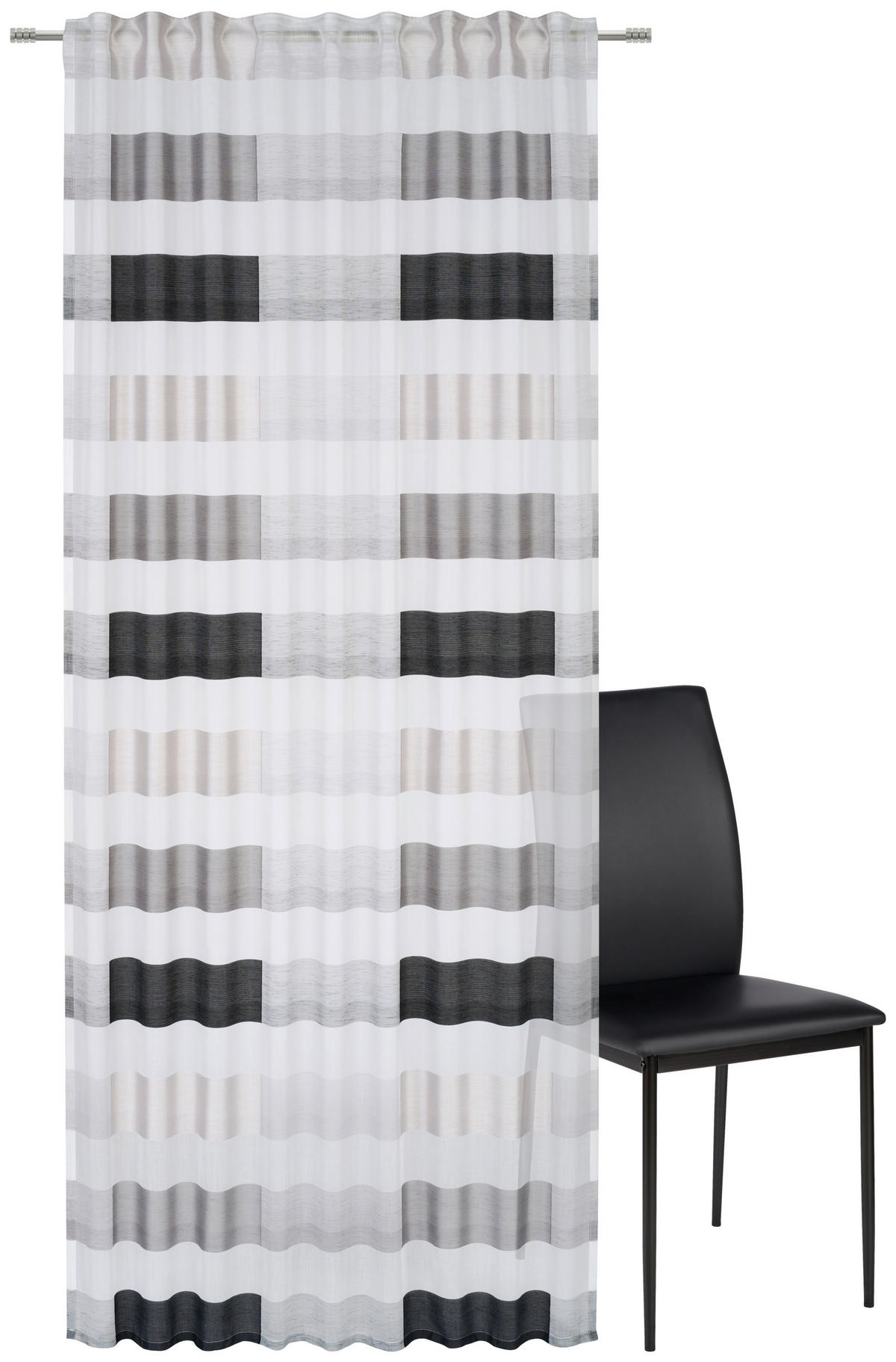 FERTIGVORHANG  halbtransparent   140/245 cm  - Anthrazit, Basics, Textil (140/245cm) - Dieter Knoll