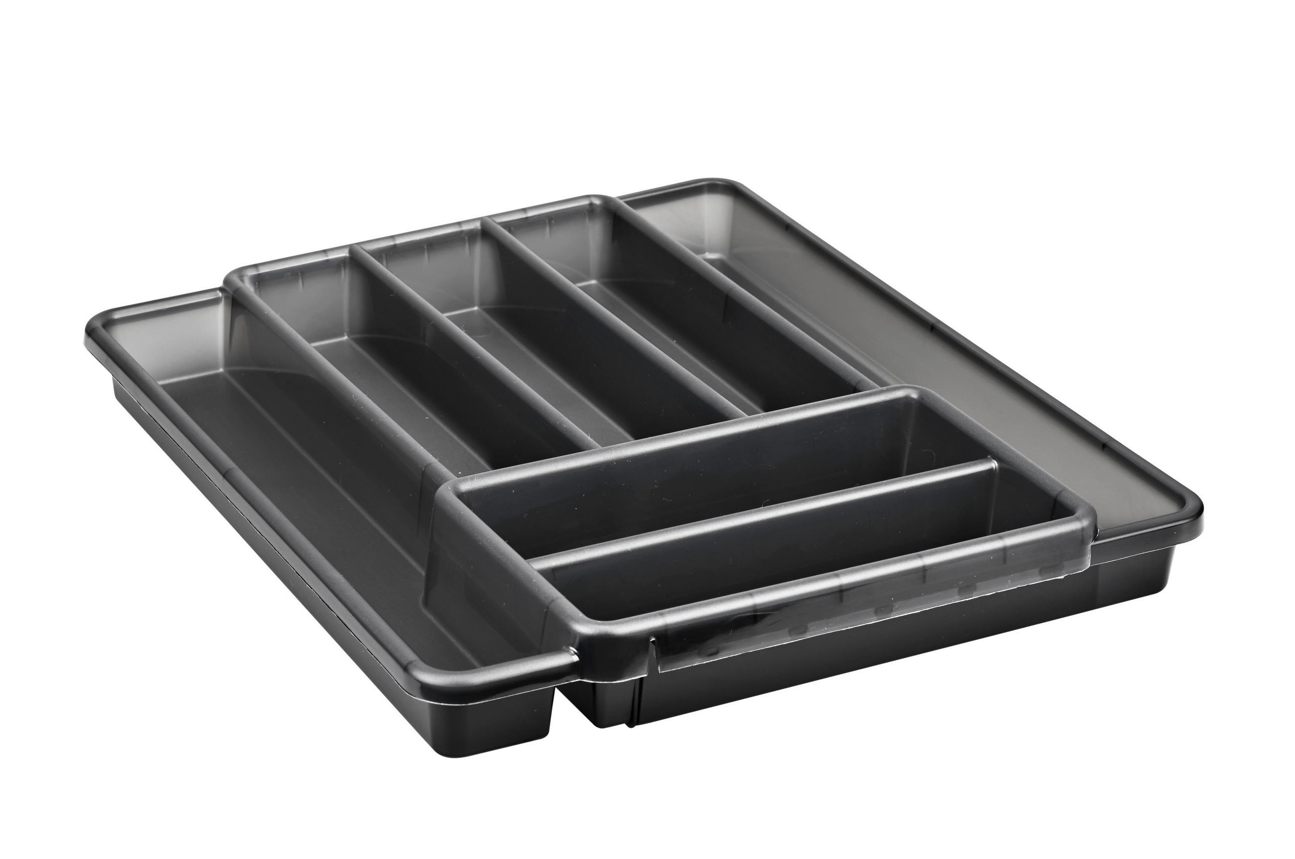 BESTECKEINSATZ - Dunkelgrau, KONVENTIONELL, Kunststoff (39,7/34,1/5,1cm) - Rotho