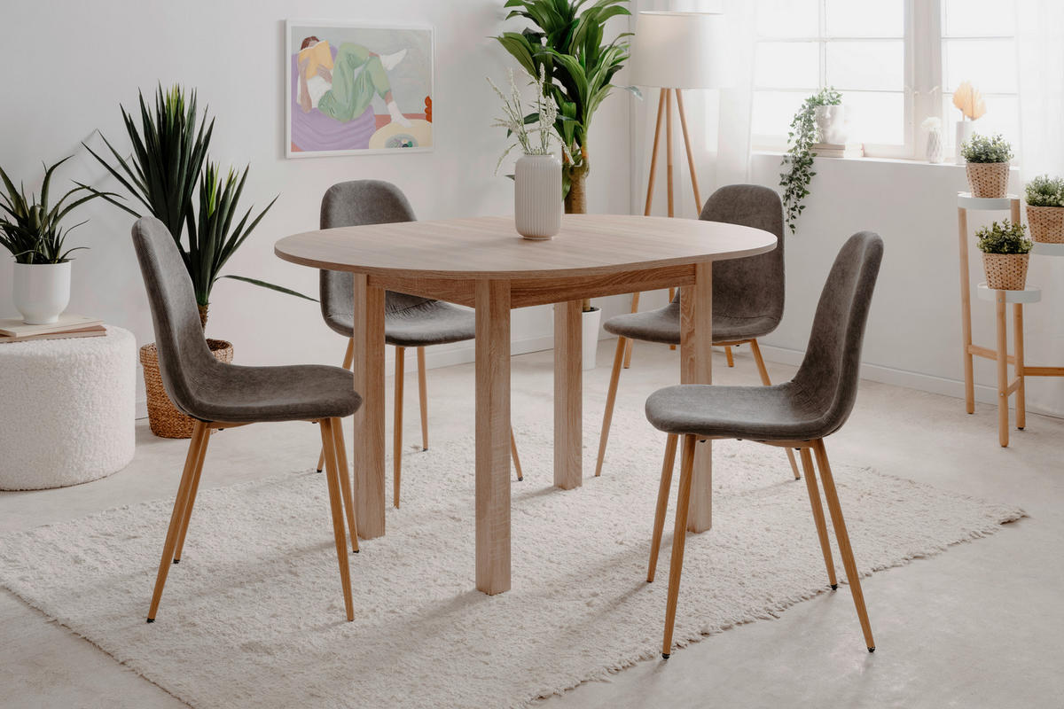 ESSTISCH Sonoma Eiche rund  ausziehbar  - Sonoma Eiche, Basics, Holzwerkstoff (100/75cm) - MID.YOU